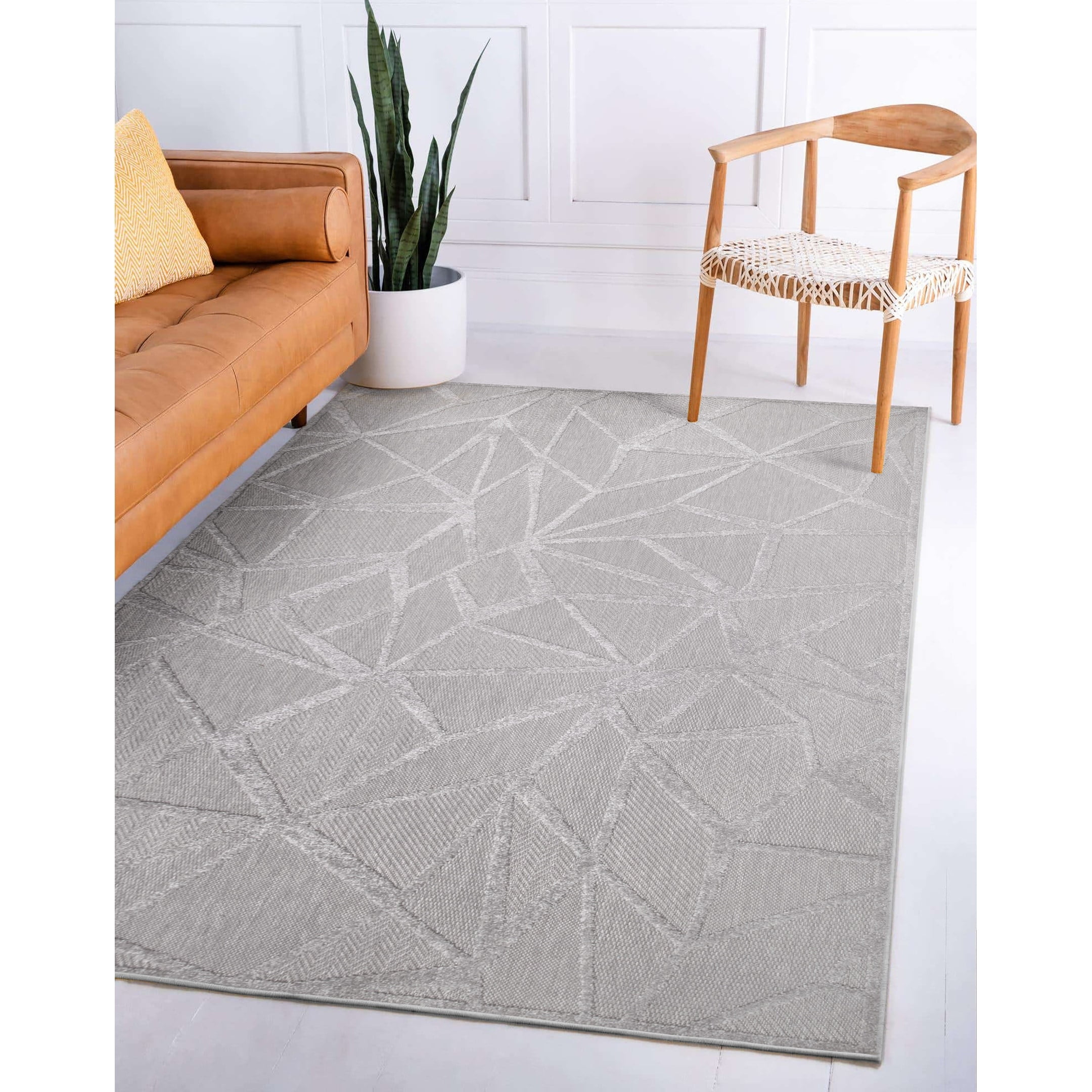 Leick Home 595751 Vennor Geometric Indoor Outdoor Area Rug Rectangle 7'10"x10'