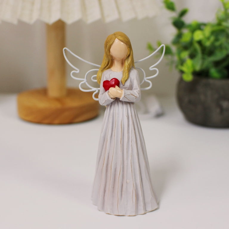 Kleine Engelbeeldjes Met Hart - 4,7 Inch Resin Beelden, Geschenken Voor Vrouwen en Moeders, Collectible Decor Voor Thuis en Tafel
