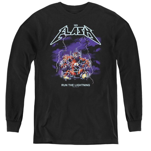 Dc Flash - Run The Lightning - Youth Long Sleeve Shirt - Large