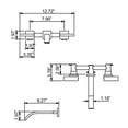 thumbnail image 7 of Two Handles Wall Mounted Bathroom Sink Faucet, Brass Three Hole Basin Faucet, Matte Black, 7 of 7