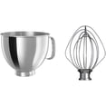 thumbnail image 1 of KitchenAid Bol en Acier Inoxydable Poli à Tête Inclinable de 5 Pintes + Fouet à 6 Fils, 1 of 5