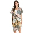 thumbnail image 2 of Beach Vacation Clothes Kimono Cardigan Loose Swimsuit Cover Up for Women Sleeping Cats Face S, 2 of 6
