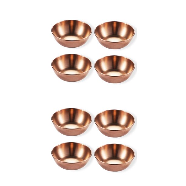 Cateissary Paquete de 4 platos de salsa de acero inoxidable, platos, utensilios de cocina, cuencos de inmersión, vajilla de cocina para el hogar, Type4 NO4