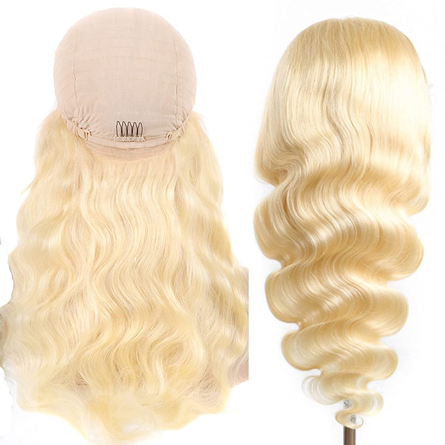 613 Lace Front Wig Human Hair Pre Plucked Brazilian Straight Wig For Women 613 Frontal Wig Blonde 13x4 Lace Front Wigs Human Hair 150% Density Transparent Lace with Baby Hair (18 inch, 13x4 Body)