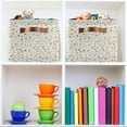 thumbnail image 6 of GZHJMY Golden Pentagram Shelf Storage Baskets, Foldable Fabric Storage Bins with Leather Handles for Organizing Closet Clothes, Toys, Towels, Bedroom, Bathroom, Nursery, Office (1 Pack), 6 of 7