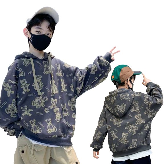 Esaierr Kids Toddler Crewneck Sweatshirts for Boys Casual Hooded Sweatshirts Long Sleeve for 4-14Y