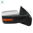 thumbnail image 6 of Driver & Passenger Side Mirrors, Left-Right Power Heated Chrome Manual Folding with Turn Signal Light For 2009 2010 Ford F-150, Door Mirror Pair of 2, 6 of 10