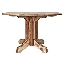 Homestead Collection Center Pedestal Table, Stain & Clear Lacquer Finish
