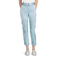 thumbnail image 1 of Calvin Klein Womens Satin Belted Straight Leg Cargo Casual Pants, ltpasblue, 4, 1 of 1