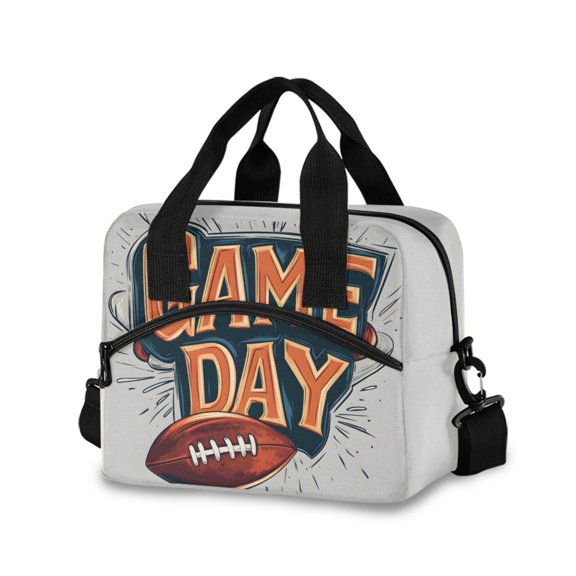 FORMRS Reusable Lunch Bag for Work School Leakproof Insulated Cooler with Adjustable Shoulder Strap, Game Day
