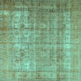 thumbnail image 1 of Ahgly Company Indoor Square Persian Turquoise Blue Traditional Area Rugs, 4' Square, 1 of 4