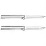 Rada Cutlery Serrated Regular Paring Knife, Silver Handle, Pack of 2