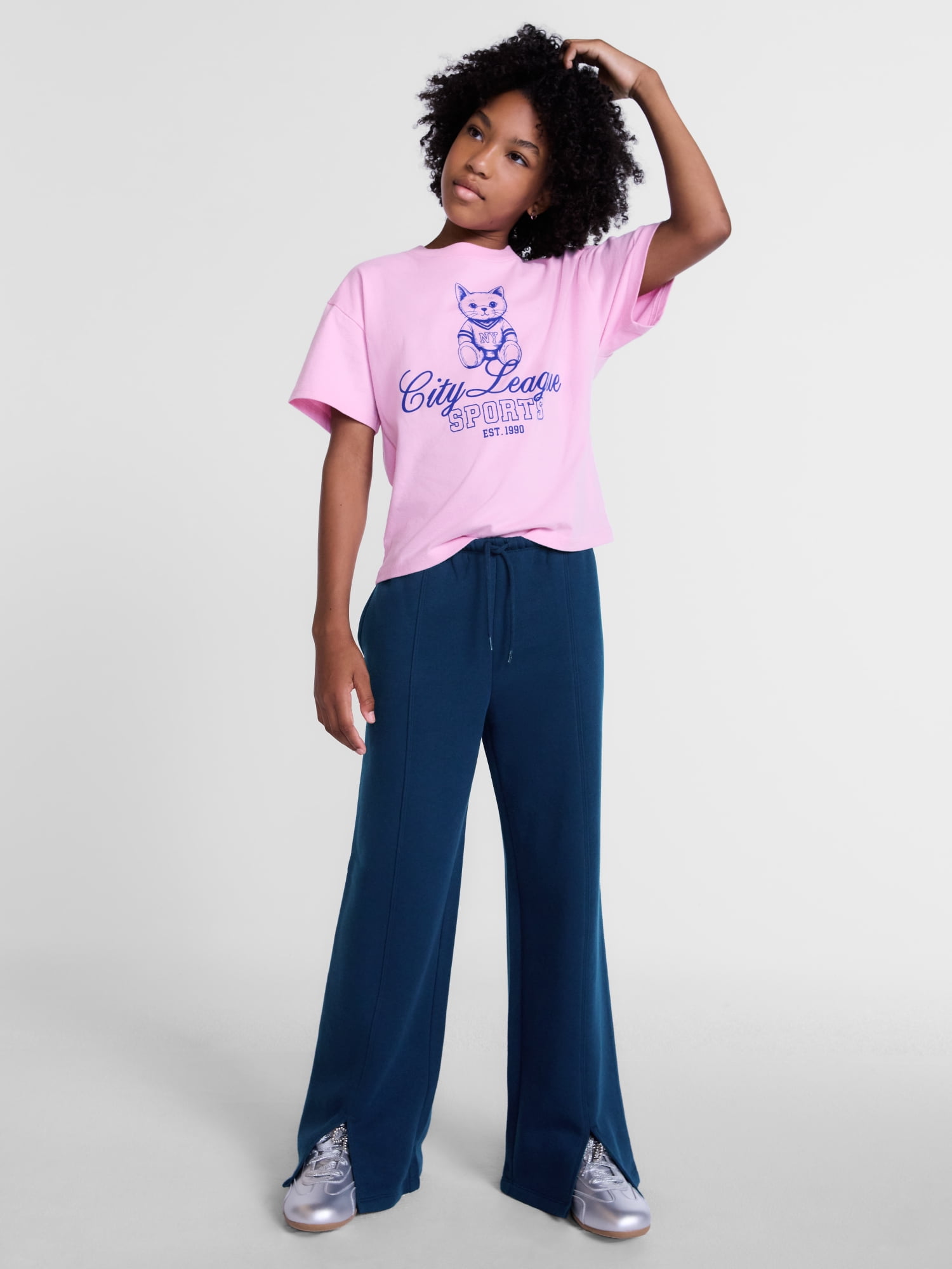 Weekend Academy Girls Fleece Wide Leg Pants, Sizes 4-18