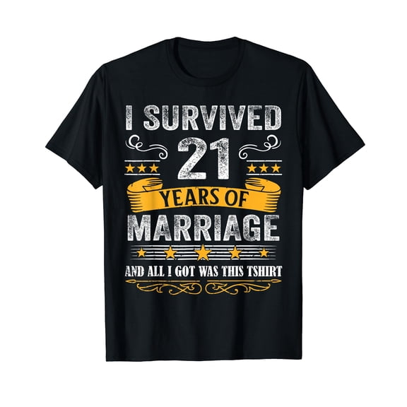 21st Wedding Anniversary Shirt Couples Husband Wife 21 Years T-Shirt