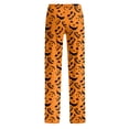 thumbnail image 5 of Kintue Halloween Pajamas Pants for Women, Cute Pumpkin Print Wide Leg Pants, Comfy Fall Loungewear Bottoms, Womens Pumpkin Pajamas, 5 of 6