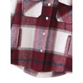 thumbnail image 5 of TOPGOD Women Plaid Button Down Jacket Long Sleeve Loose Coat Lapel Outwear with Pocket, 5 of 8