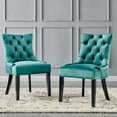 thumbnail image 3 of Modway Regent Tufted Performance Velvet Dining Side Chairs - Set of 2 in Teal, 3 of 11