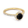 thumbnail image 2 of 0.25 Ctw Black Spinel Solitaire Accents 925 Sterling Silver Gold Vermeil Friendship Women Valentines Day Gifts Ring, 2 of 3