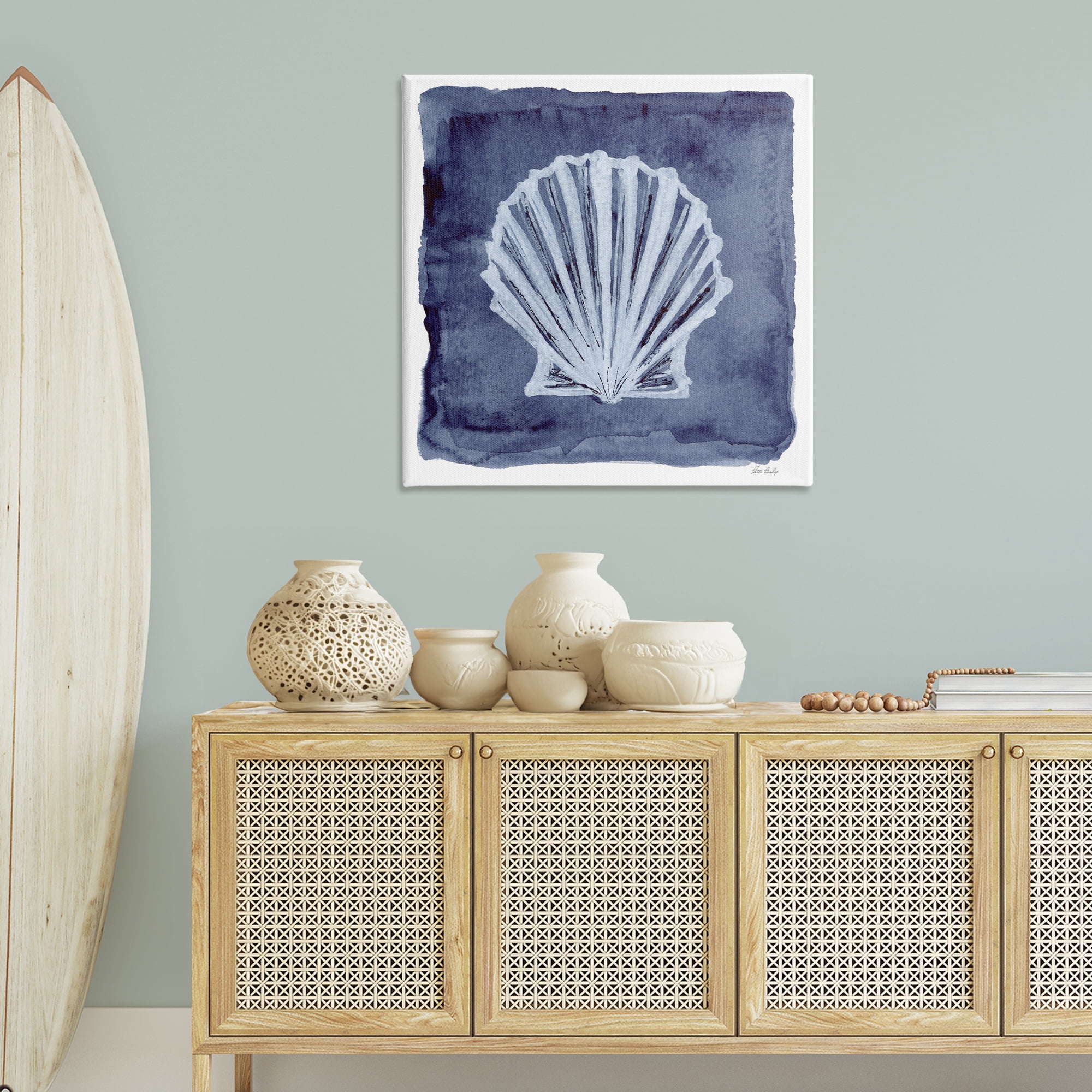 Stupell Industries Clam Shell Impression Animals Painting Wrapped Canvas Art Print Wall Art, 36 x 36