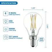 (3 pack) Great Value LED Ceiling Fan Bulb, 5 W, 40 W Equivalent, Daylight 5000 K, A15, E12 Base, Dimmable, 2 Pack