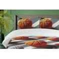 thumbnail image 2 of Ambesonne Basketball Duvet Cover Set, Sports Themed Ball Print, King, Dark Orange Blue Grey, 2 of 4