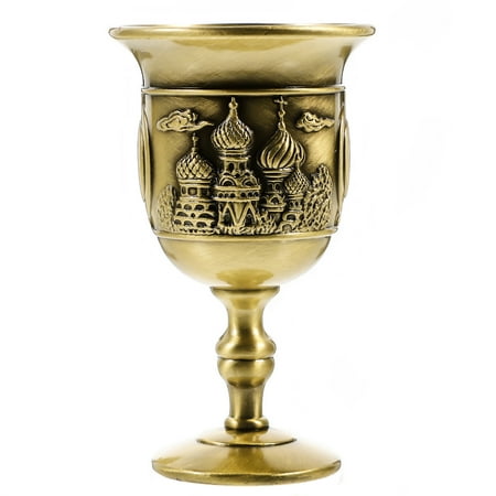 

HEMOTON Engraving Pattern Cup Metal Embossed Wine Cup Delicate Goblet Decorative European Liquor Cup