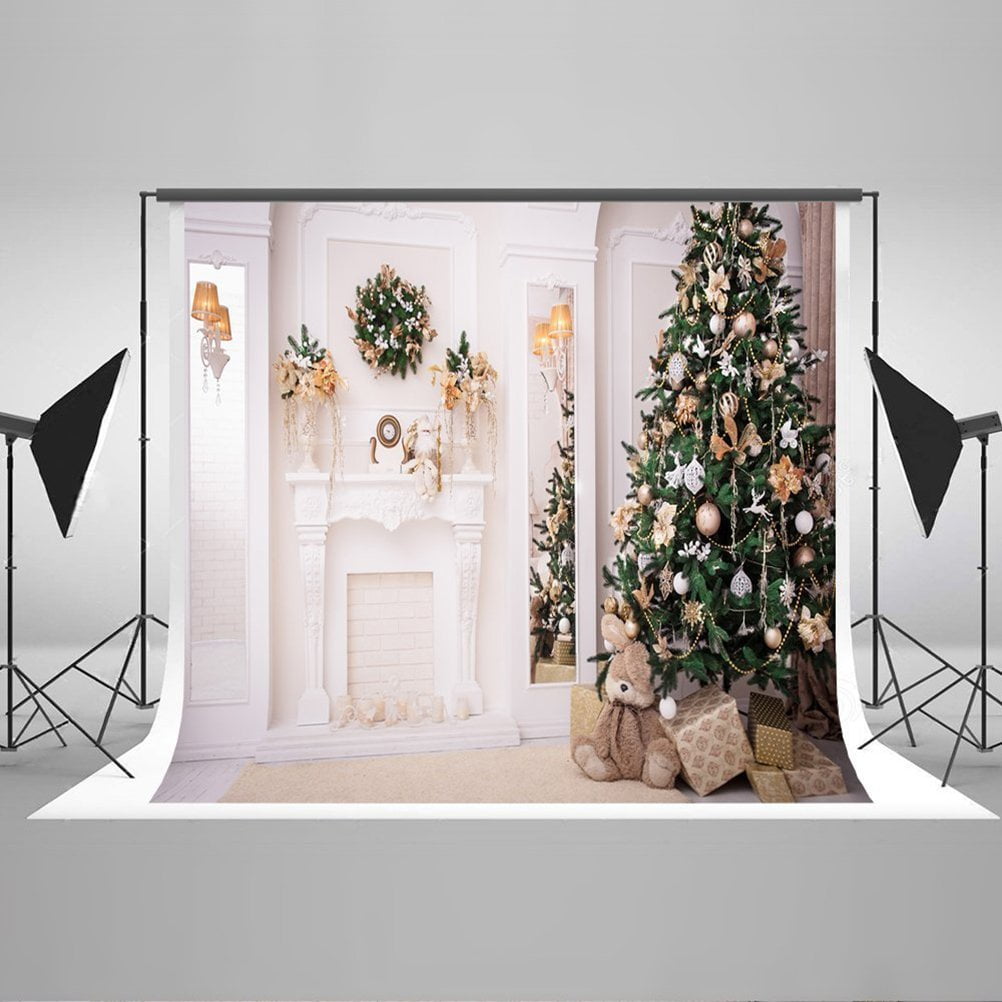 LTLYH 7X5ft Christmas Photography Backdrop Xmas Ball with Wood Floor Holiday Backdrops Photography Studio A021 