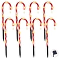 thumbnail image 5 of SOWAZ Solar Outdoor 20-Inch LED 8-Mode Dusk to Dawn Christmas Holiday Candy Cane Pathway Lights with Stars, 8-Pack, 5 of 12