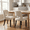 Beige, variant on VKNOW Wooden Dining Chairs Set of 4, Modern Fabric Upholstered Dining Room Chair Kitchen Chairs, Farmhouse Dinner Chair for Kitchen Dining Room, Brown