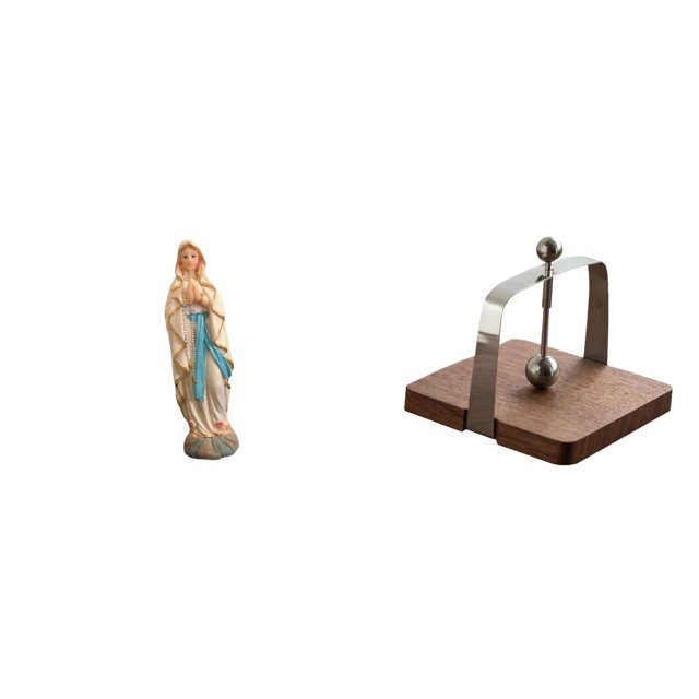Escultura De Resina De La Virgen María Con Base De Madera. Organizador Decorativo Para Servilletas, Ideal Para La Oficina, La Cocina, El Comedor Y El Hogar.