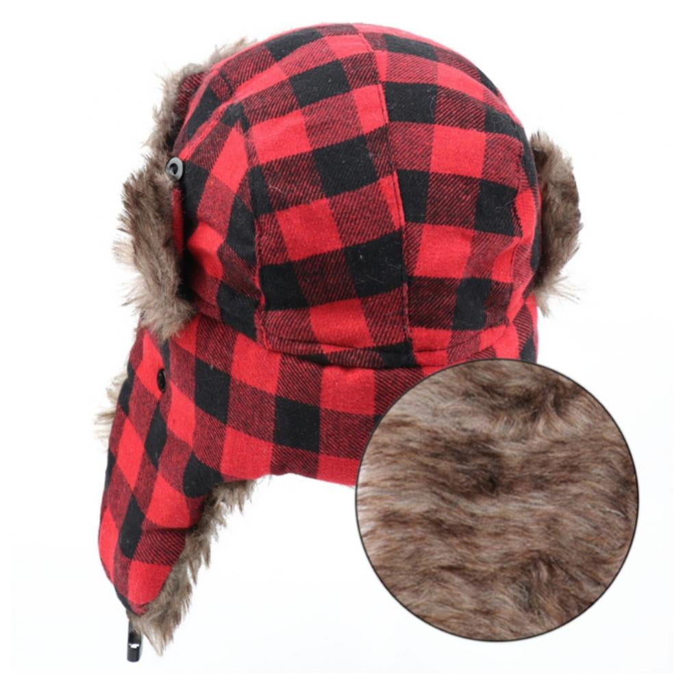 HT252 New Fashion Women Winter Hat High Quality Faux Fur Earflap Russian Hat  Warm Trooper Trapper