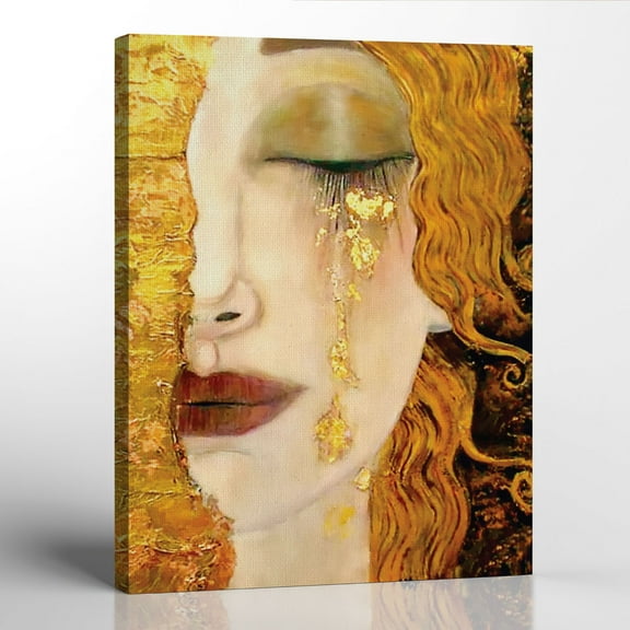 Gustav Klimt Wall Art Golden Tears Canvas Frame, Klimt Wall Art, Gustav Klimt Prints 16x20