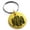 Gold, variant on Stainless Steel Letter N Initial 3D Cube Box Monogram Engraved Small Medallion Circle Charm Keychain Keyring