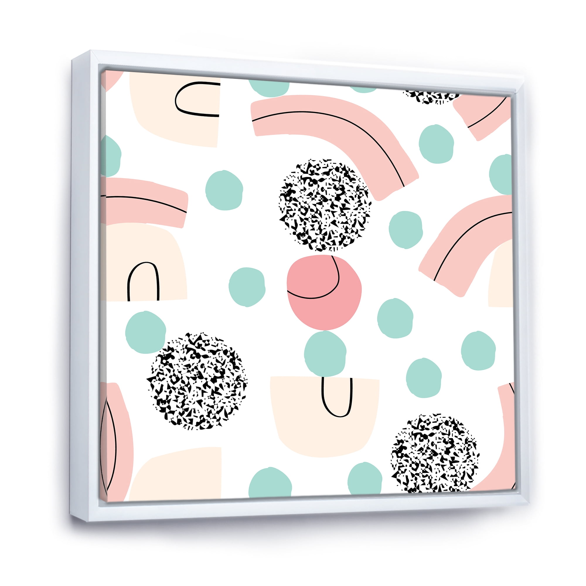 Designart 'Elements and Organic In Pastel Tones' Modern Framed Canvas Wall Art Print