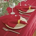 thumbnail image 2 of Newbridge Scarlet Red Elegance Plaid 60 x 84 inch Oval Fabric Dining Room Party Tablecloth, 2 of 4