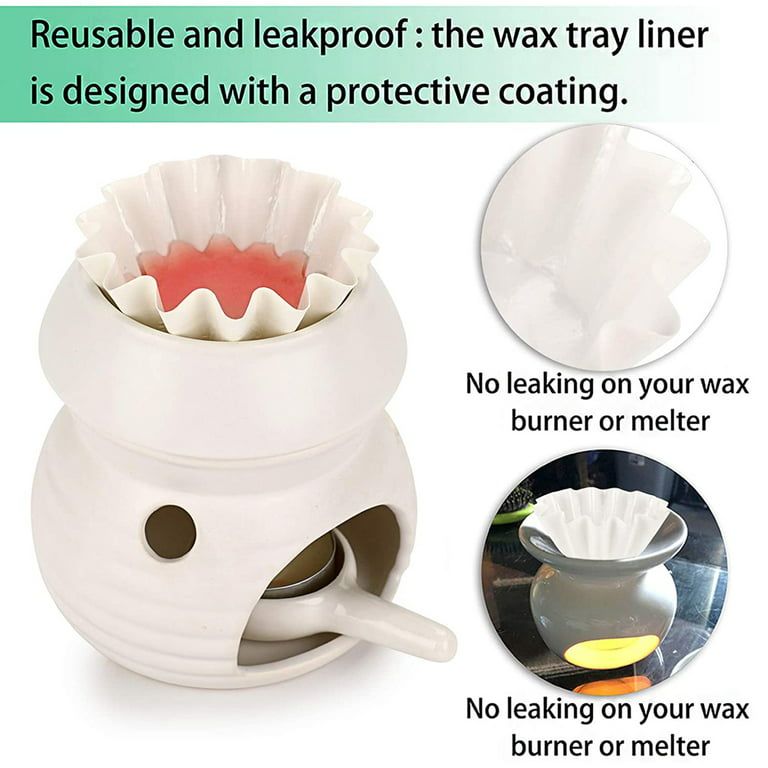 Skycarper 100Pack Wax Melt Warmer Liners, Scented Wax Melt Cups for Plug in  Wax Warmer, Electric Wax Melter, Candle Warmer Plate, and Wax Burner,  Reusable and Leakproof - White 
