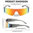 thumbnail image 4 of Gafas de sol FEISEDY sin montura estilo futurista Y2K envolventes B2927, 4 of 8