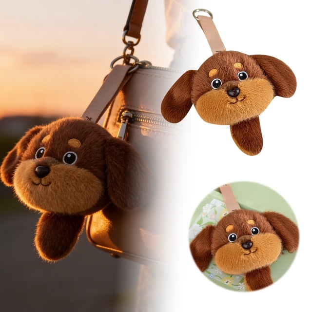 Adorable llavero con muñeca, bolsita de tela suave, diseño deslizante, cierre metálico para auriculares, llaves, mochila; bonito colgante para niñas y adolescentes, regalo