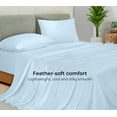thumbnail image 5 of Royale Linen Bamboo Queen Sheet Set - Cooling Bed Sheet Set - 1 Fitted, 1 Flat & 2 Pillowcase - Fits Up to 16" -Organic Viscose Derived from Bamboo - Silky Bedding Sheet &Pillowcase (Queen, LakeBlue), 5 of 9