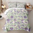 thumbnail image 2 of jejeloiu Retro Floral Twin Quilt Set For Girls,Mid-Century Pattern Twin Coverlet Set,Purple Green Cream,2-Piece, 2 of 7