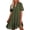 Army Green, variant on Womens Boho Summer Dresses Spring V Neck Short Sleeve Hollow Out Lace Ruffle Casual Beach Mini Vacation Dress