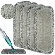 4pcs Microfiber Spray Mop Pads Replacement, TSV Flat Mop Refill for Wet Dry Floor Cleaning