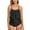 B-Black, variant on WREESH Women's Ruffled Tankini Swimsuits 2025 - High Waisted Tummy Control Swim Top & Bottom Set Summer Modest Swimwear Black