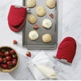 thumbnail image 2 of KitchenAid Asteroid Mini Oven Mitt 2-Pack Set, Fire Red, 5.5"x8", 2 of 4