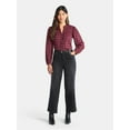thumbnail image 2 of Time and Tru Women's Ruched Yoke Blouse with Long Sleeves, Sizes XS-XXXL, 2 of 5