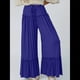 thumbnail image 5 of Pantalones Palazzo Holgados de Playa con Cintura Alta Elástica, Dobladillo con Volantes y Pierna para Mujer Azul XS, 5 of 7