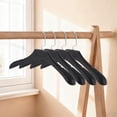 thumbnail image 4 of Perchas de armario de 4 piezas Unique Bargains con gancho plano, percha de ropa negra, 4 of 5