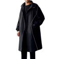 thumbnail image 4 of KKBOTIVE Mens Trench Coat Zip Up Windbreaker Jackets Lapel Lightweight Long Jacket Casual Overcoat Men's Fashion Black Size: XXL, 4 of 4