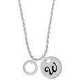 thumbnail image 1 of Delight Jewelry Silvertone Corinthians 13:4 Eternity Ring Silvertone Script Initial Disc - W - Charm Necklace, 20"+3", 1 of 4