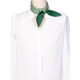 thumbnail image 2 of INSPIRE CHIC 70cm Women Stripe Print Square Scarves Kerchief Neck Scarf Neckerchief Headband 27.56*27.56'' Dark Green, 2 of 6